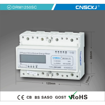 Medidor de kilovatios-hora activo electrónico de carril DIN trifásico